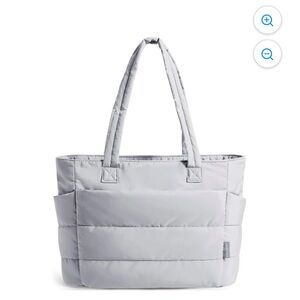 Like New BAGSMART Gray Quilted Puffer Tote Shoulder Bag